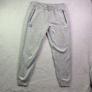 Puma BMW Motorsport Sweatpants Men Large Gray Joggers Fleece M3